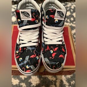 Vans SK8 Men's High Top Pool Flamingo Shoes Size Men's 5 Women's 6.5 EXCELLENT!